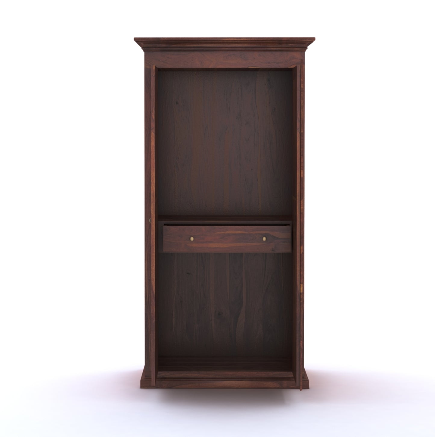 Audi 2 Door Solid Wood Wardrobe - Teak Finish