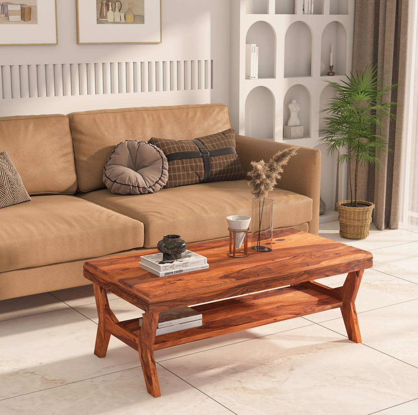 Imperial Solid Wood Multipurpose Coffee Table - Teak Finish