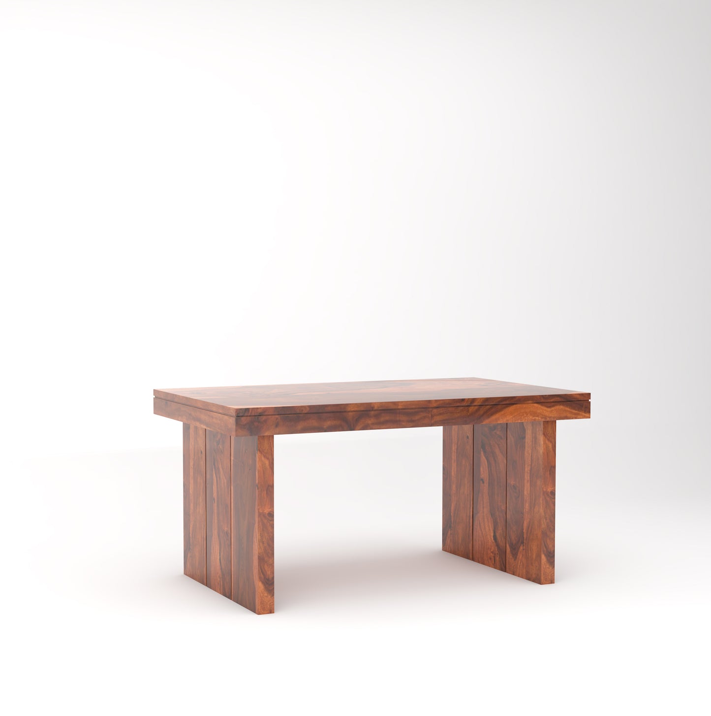 Hola Solid Wood 6 Seater Dining Table Set - Teak Finish