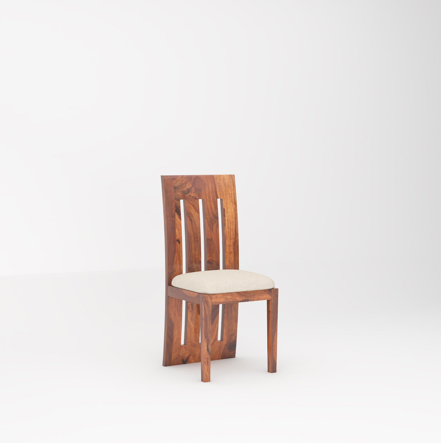 Hola Solid Wood 6 Seater Dining Table Set - Teak Finish