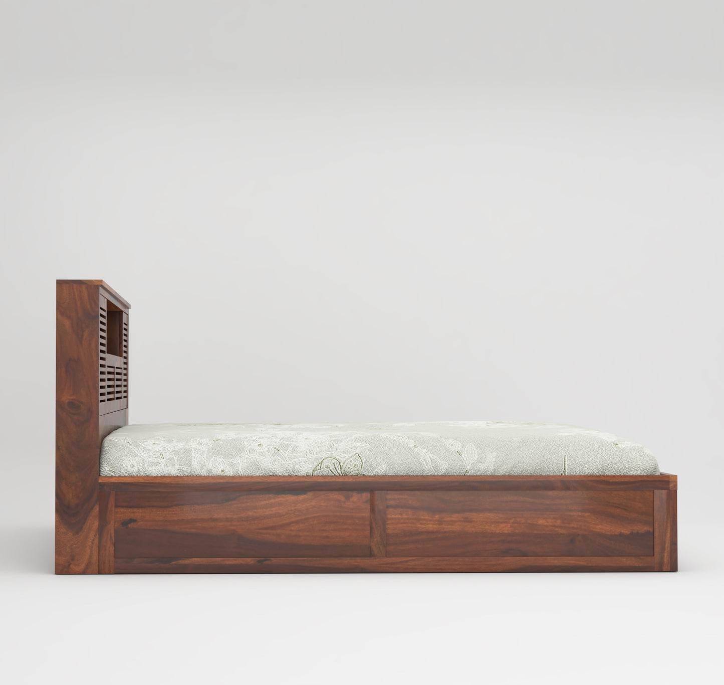 Alpine Counter Sheesham Wood King Box Bed - Teak Finish