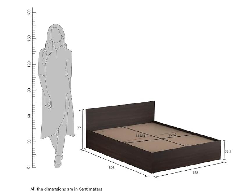 Luxe Engineered Wood Queen Bed with Box Storage (Wenge finish)