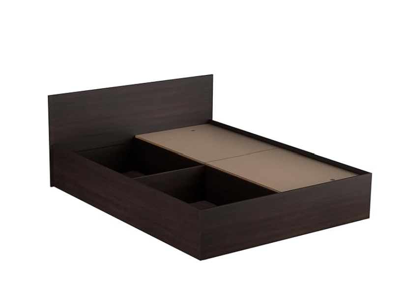 Luxe Engineered Wood Queen Bed with Box Storage (Wenge finish)