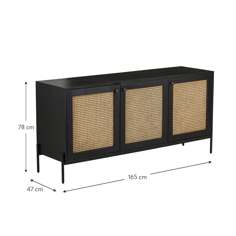 Delphi Solidwood Sideboard-Black