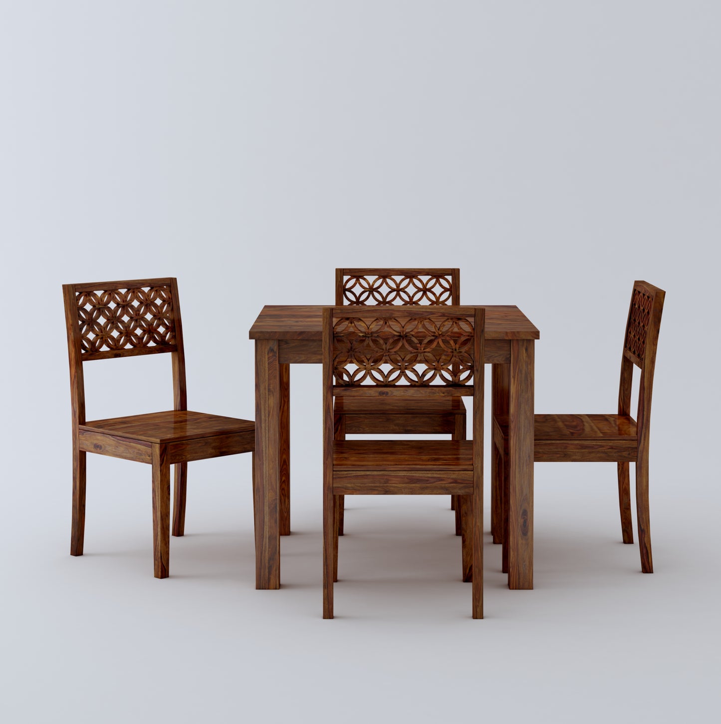 Jaali 4 Seater Dining Set-Teak