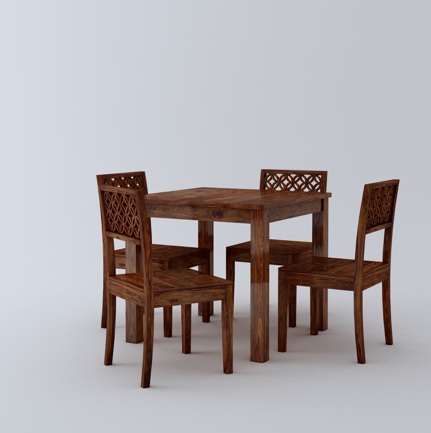 Jaali 4 Seater Dining Set-Teak