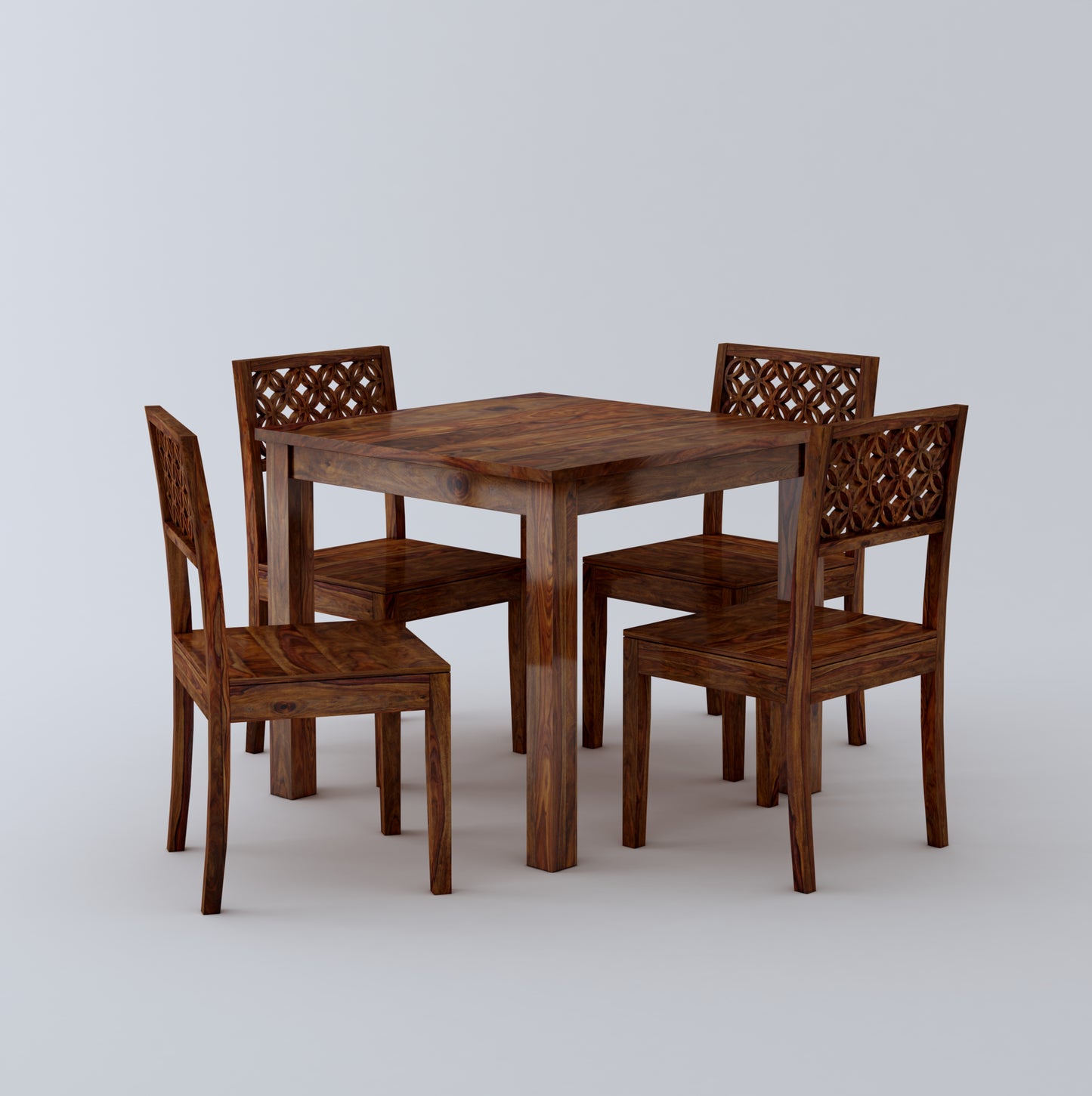 Jaali 4 Seater Dining Set-Teak