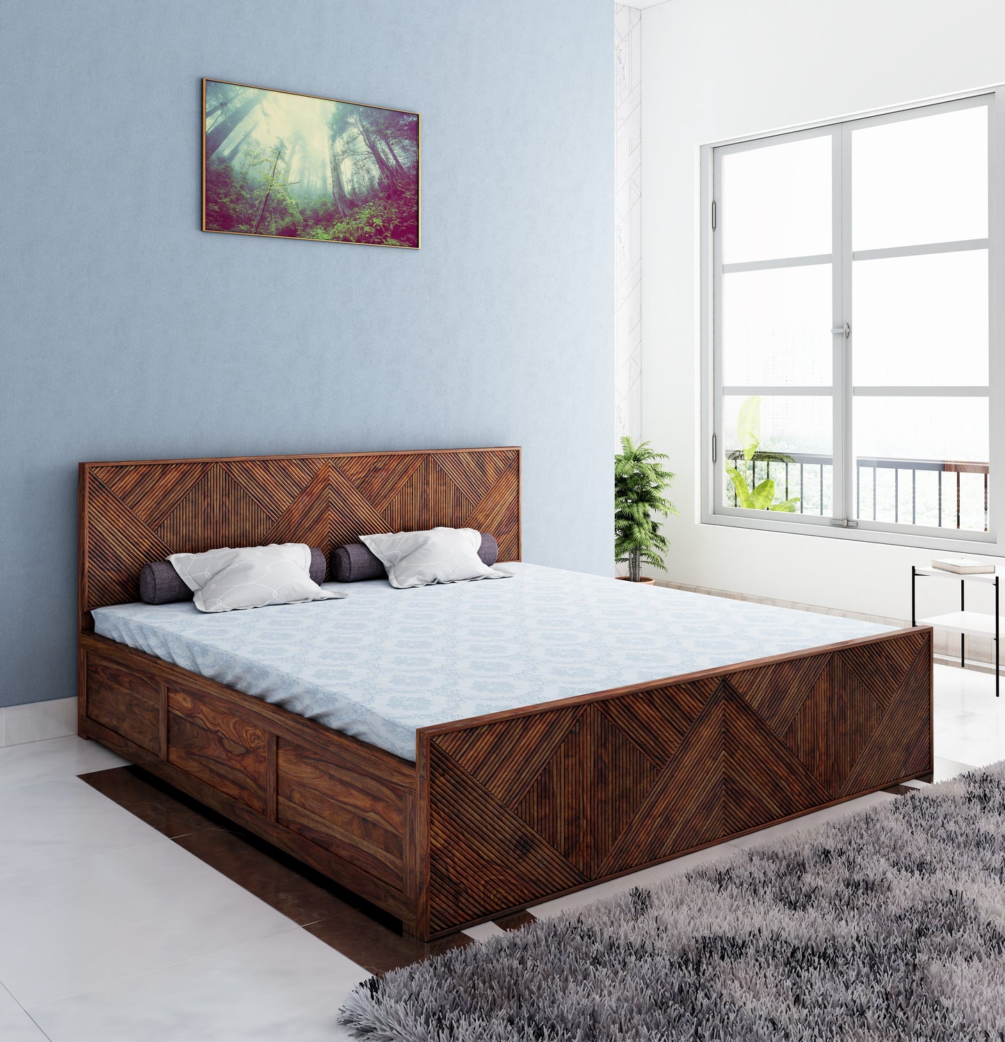Bijox King Front Drawer Bed-Teak