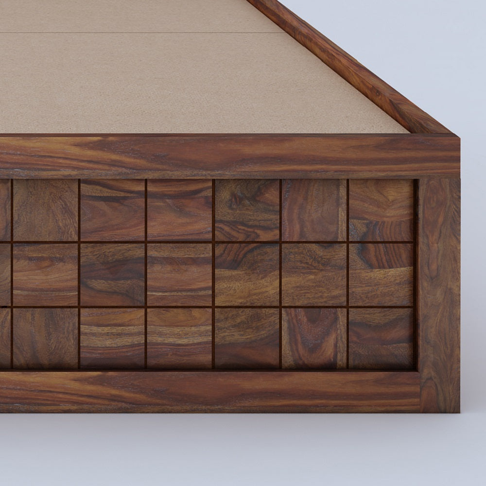 Bayleef Queen Front Drawer Storage Bed-Teak