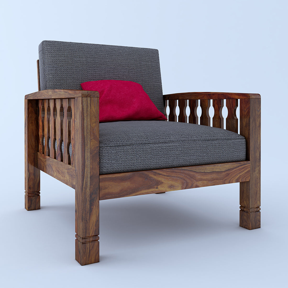 Paul Wooden 3+1+1 Sofa-Teak