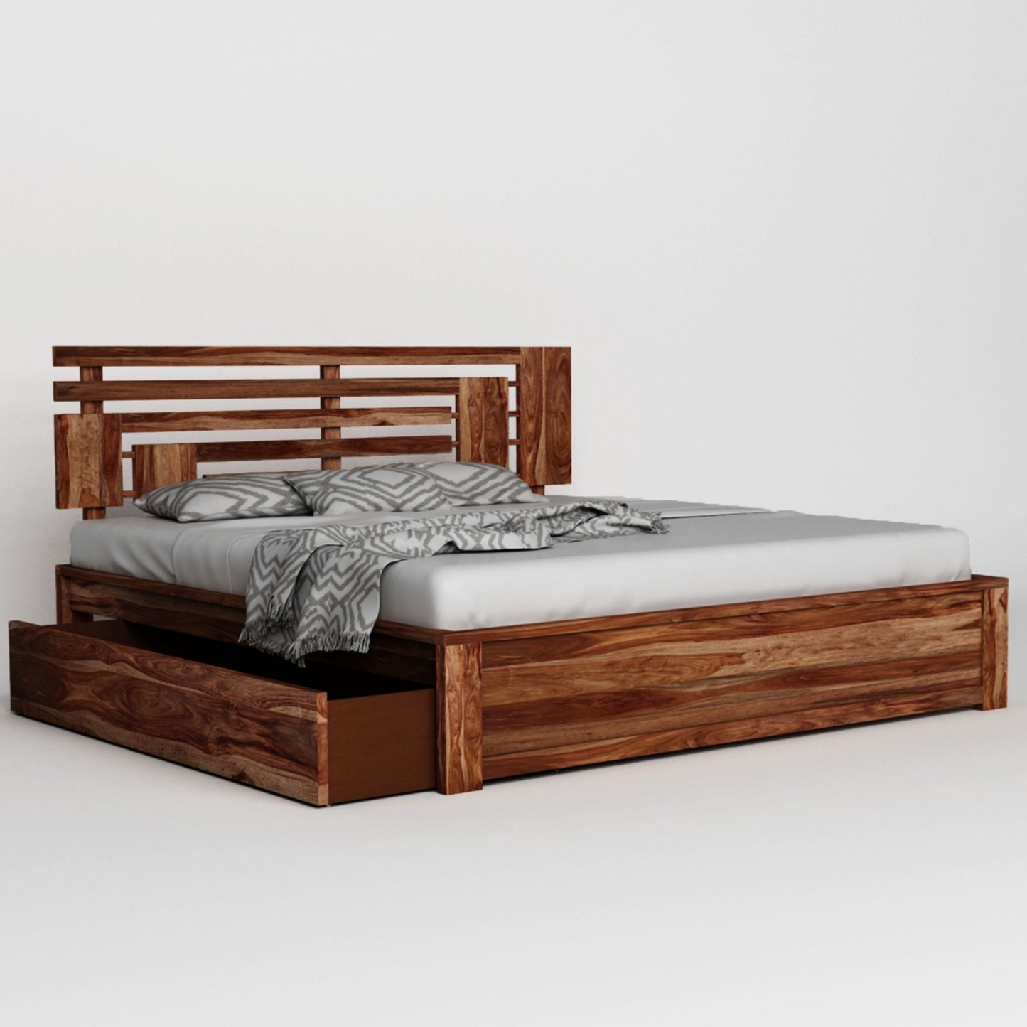 Aelinia Queen Drawer Bed-Teak