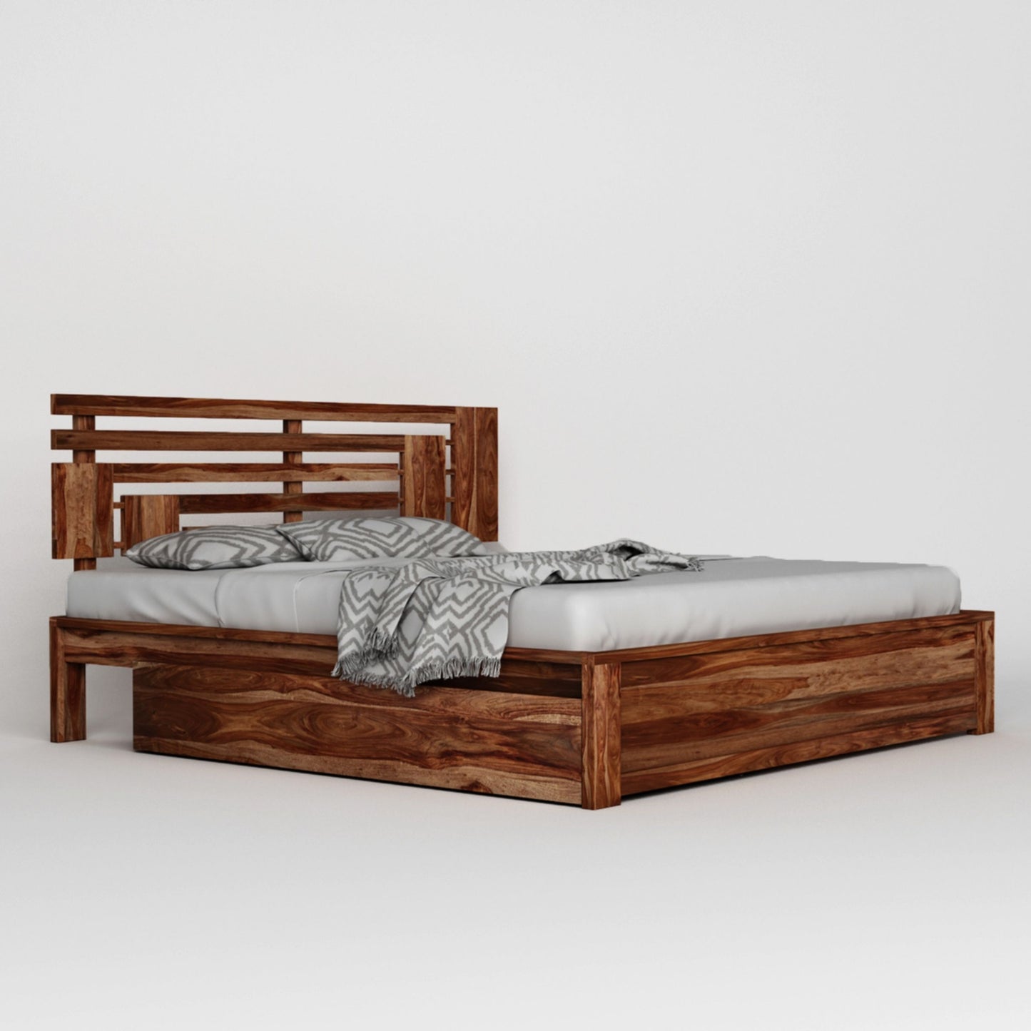 Aelinia Queen Drawer Bed-Teak