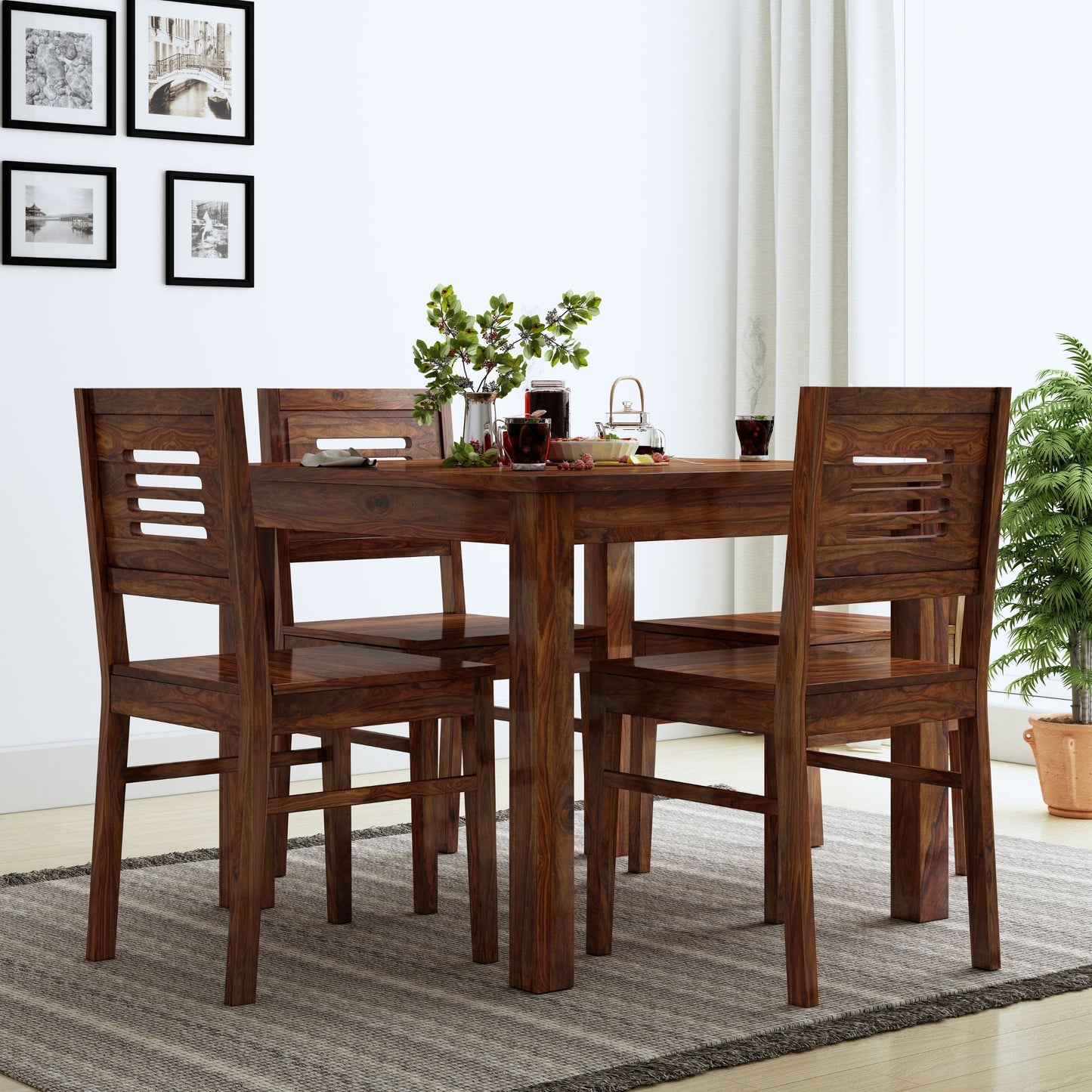 Karent 4 Seater Dining Set-Teak