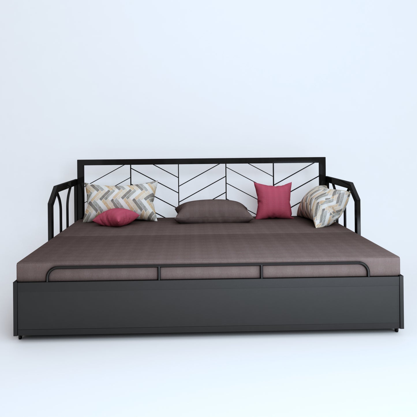 CiFor 3 Seater Sofa Cum Bed-Brown