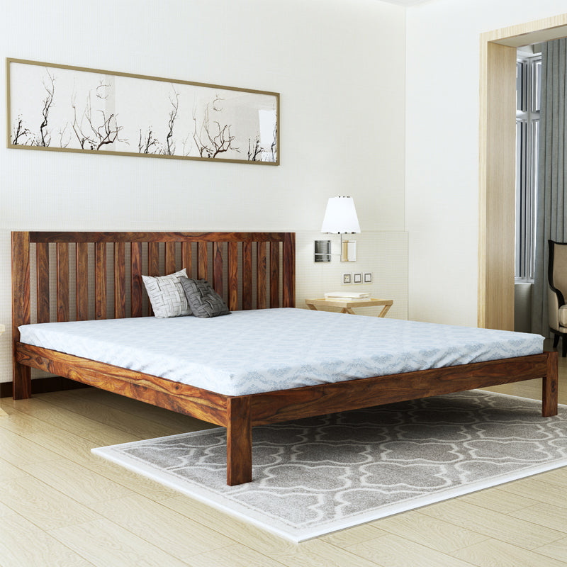 Fultz Solidwood Queen Bed-Teak
