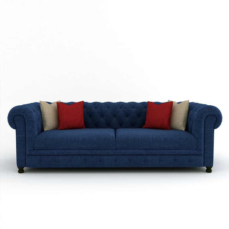 Wilson 3 Seater Fabric Sofa-Blue