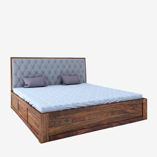 Avon King Grey Box Storage Bed-Teak Finish