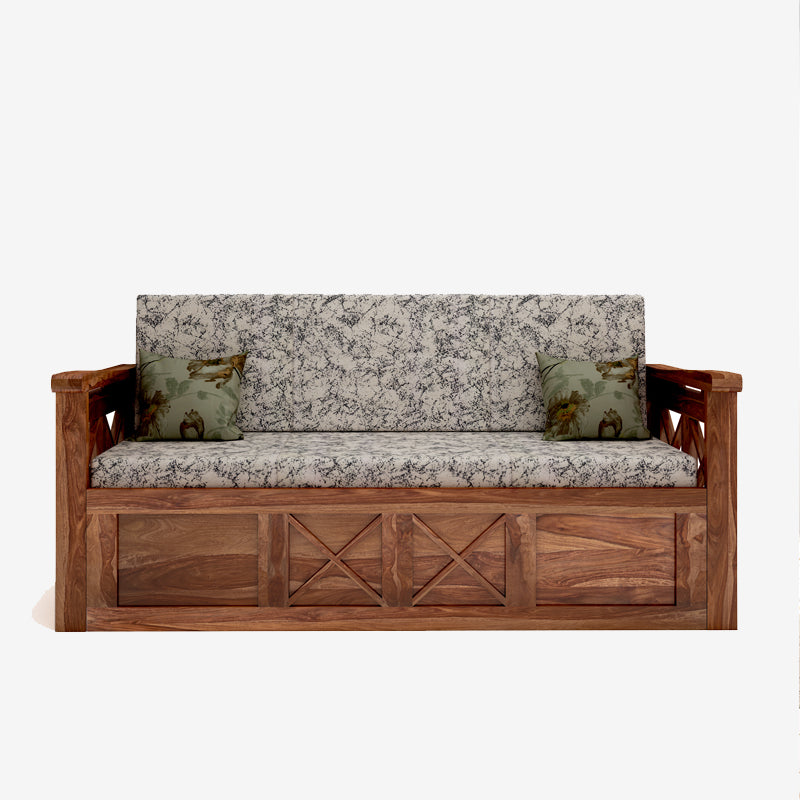 Murphy Solid Wood Sofa cum bed-Teak