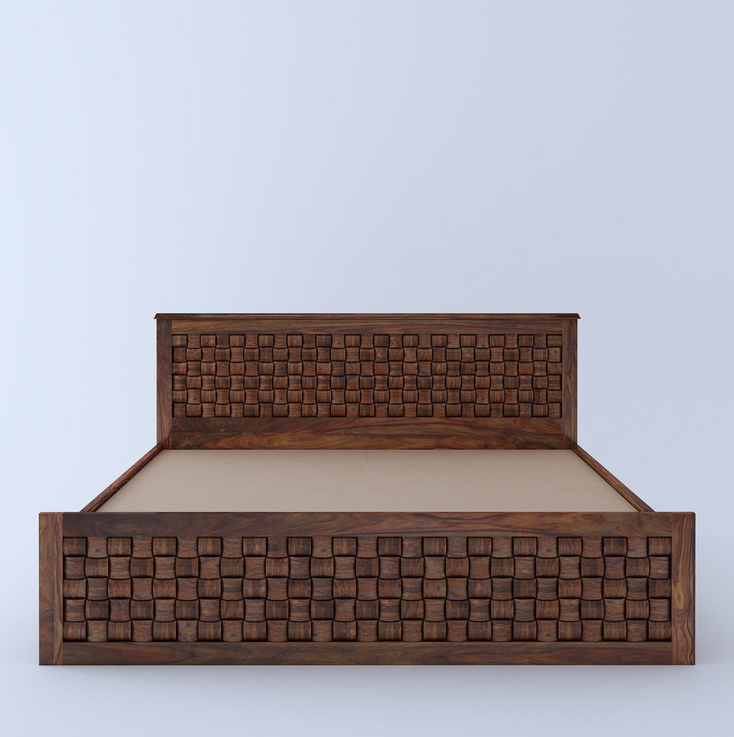 Weave King Non Storage Bed-Teak