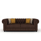 Wilson 3 Seater Fabric Sofa-Brown