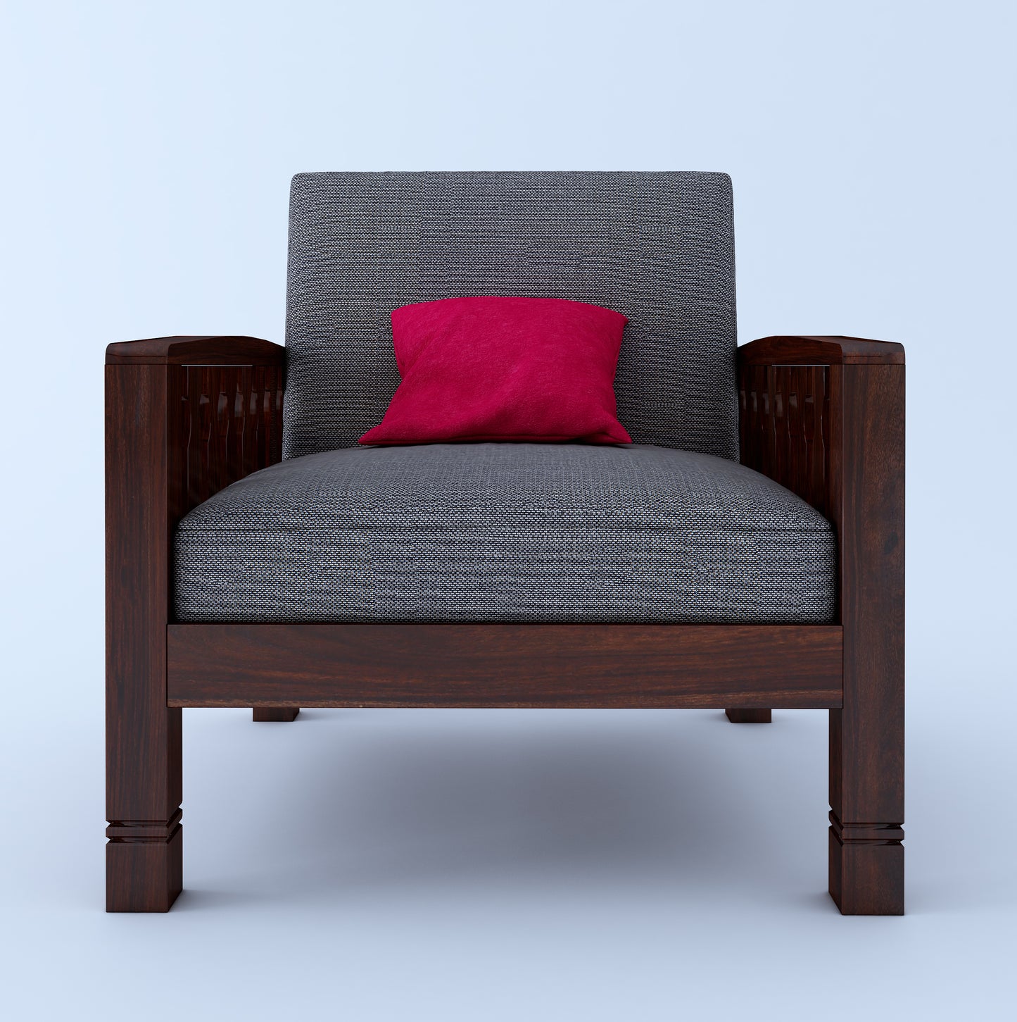 Paul Wooden 3+1+1 Sofa-Mahogany