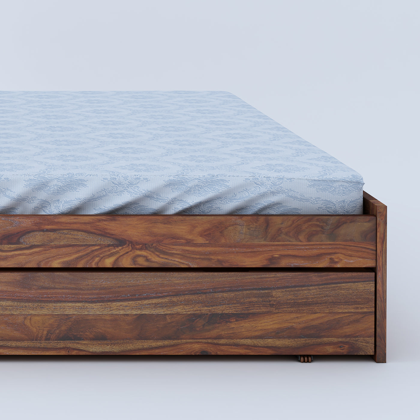 Joplin Queen Side Drawer Storage Bed-Teak