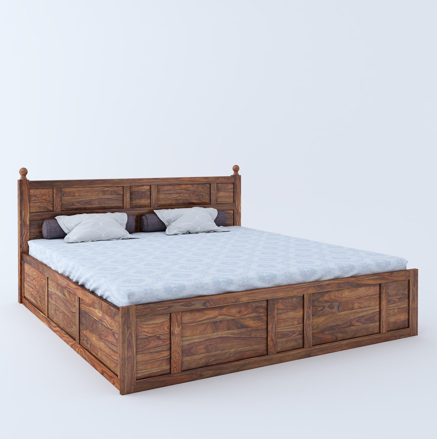 Joplin King Box Storage Bed-Teak