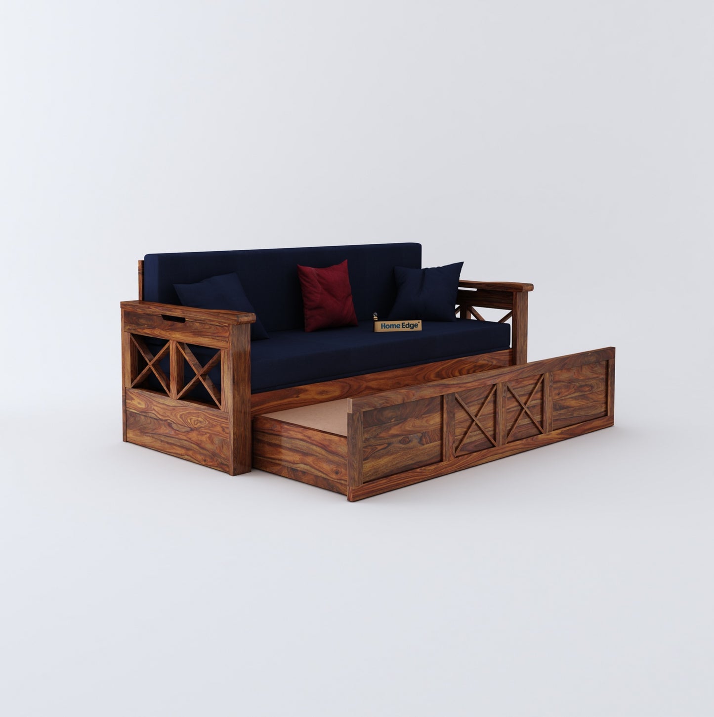 Murphy Blue Sofa Cum Bed-Teak