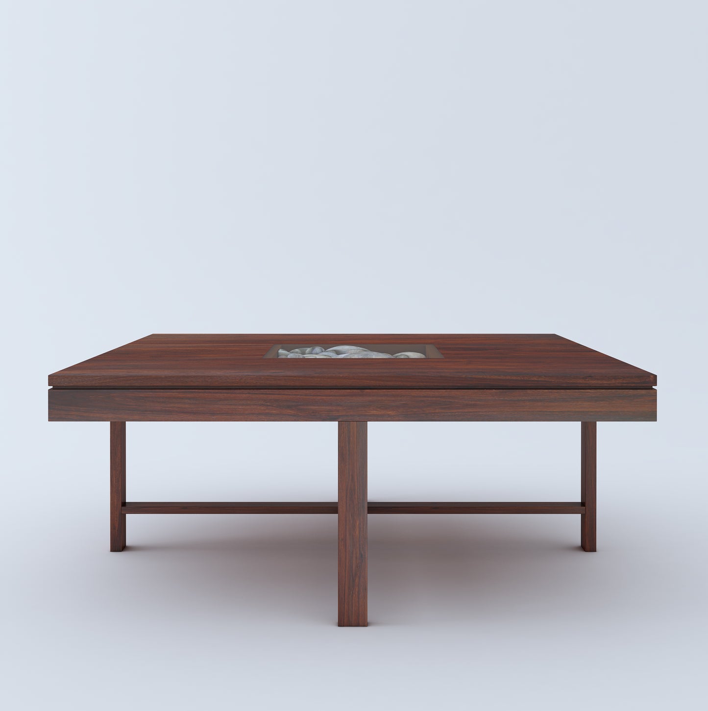Max Floral 4 Seater Coffee Table-Mahogany