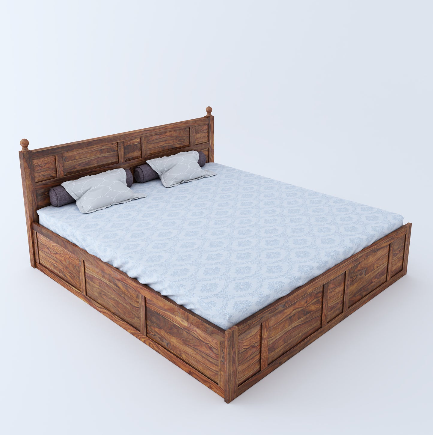 Joplin King Box Storage Bed-Teak