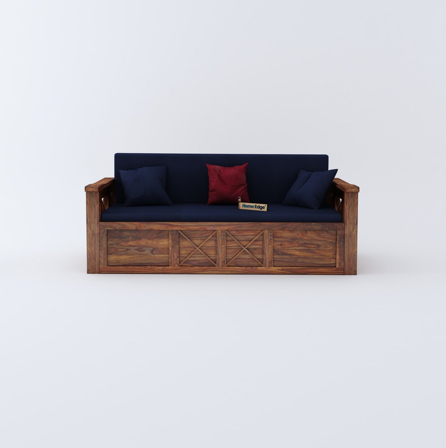 Murphy Blue Sofa Cum Bed-Teak