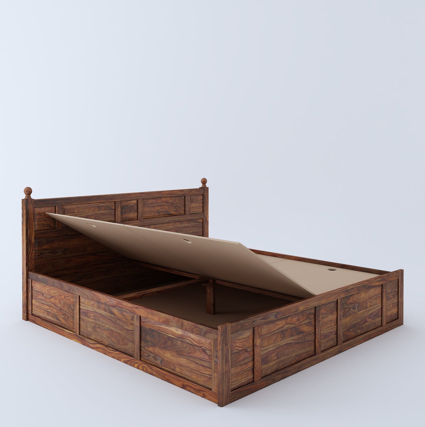 Joplin King Box Storage Bed-Teak