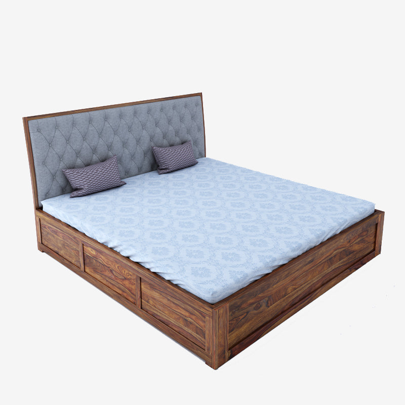 Avon King Grey Box Storage Bed-Teak Finish
