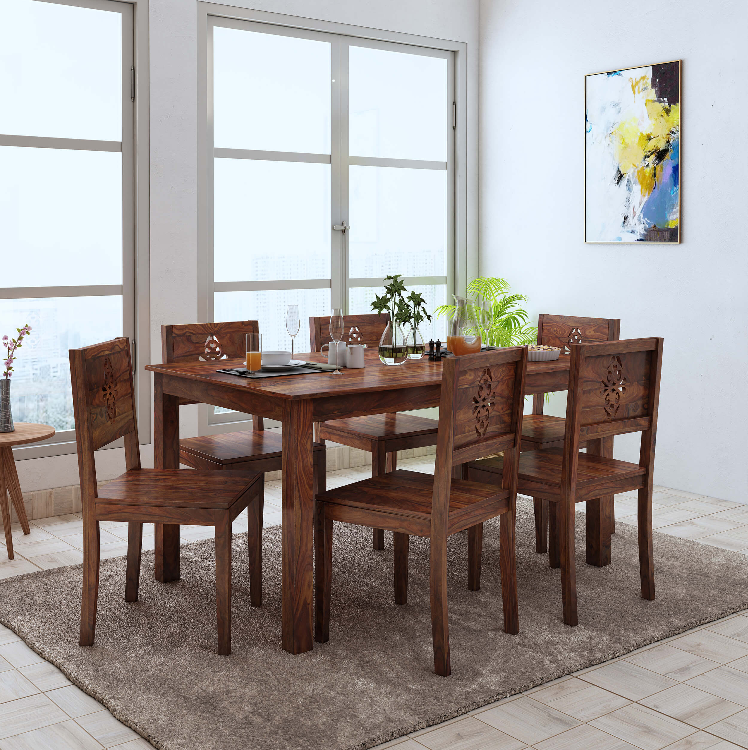 Dining table set online 6 seater pepperfry