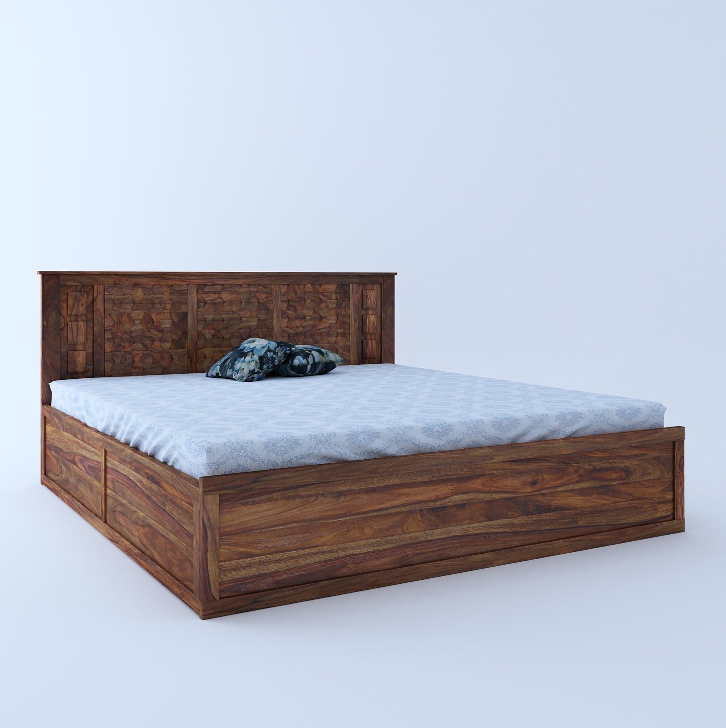 Munich King Front Drawer Storage Bed-Teak