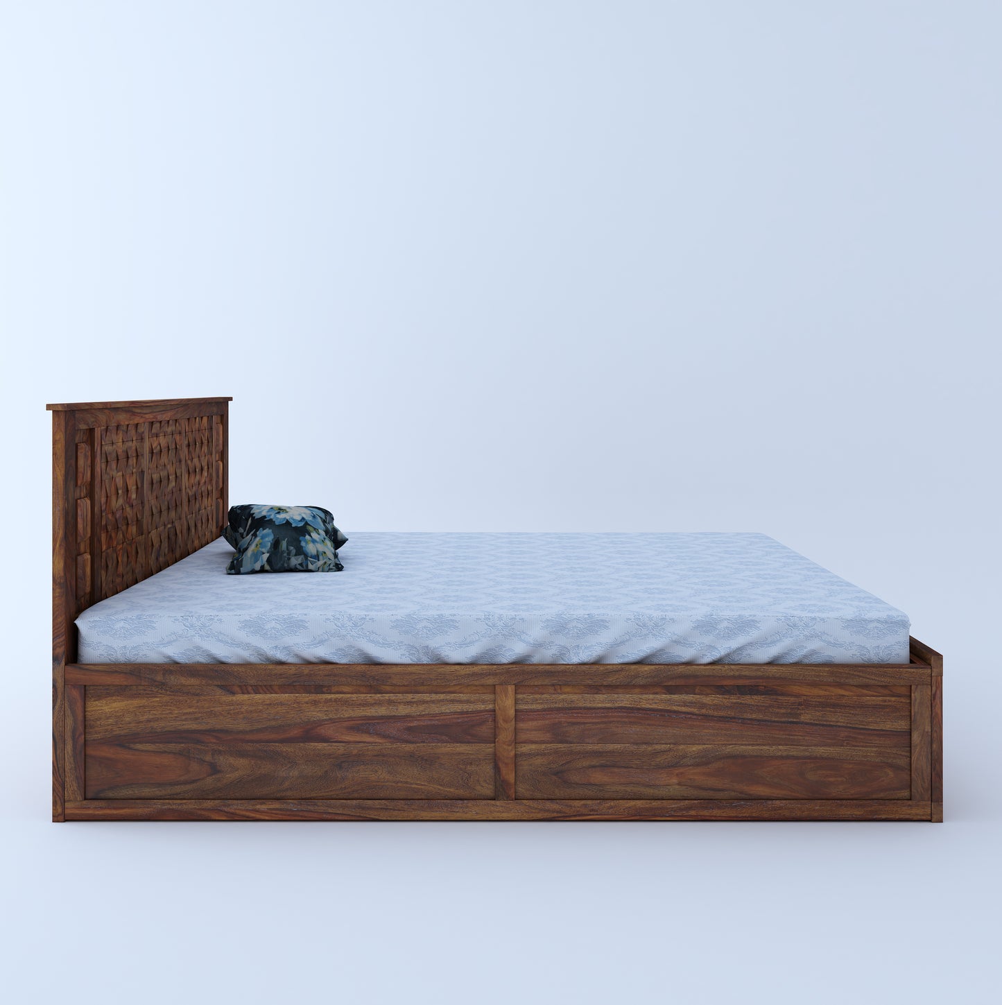 Munich King Front Drawer Storage Bed-Teak