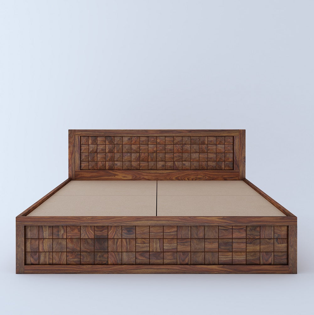 Bayleef Queen Front Drawer Storage Bed-Teak