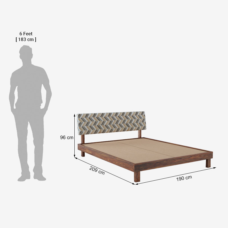 Walken King Without Storage Bed-Teak