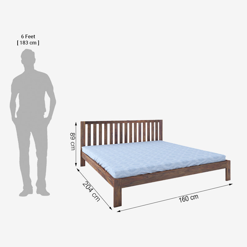 Fultz Solidwood Queen Bed-Teak