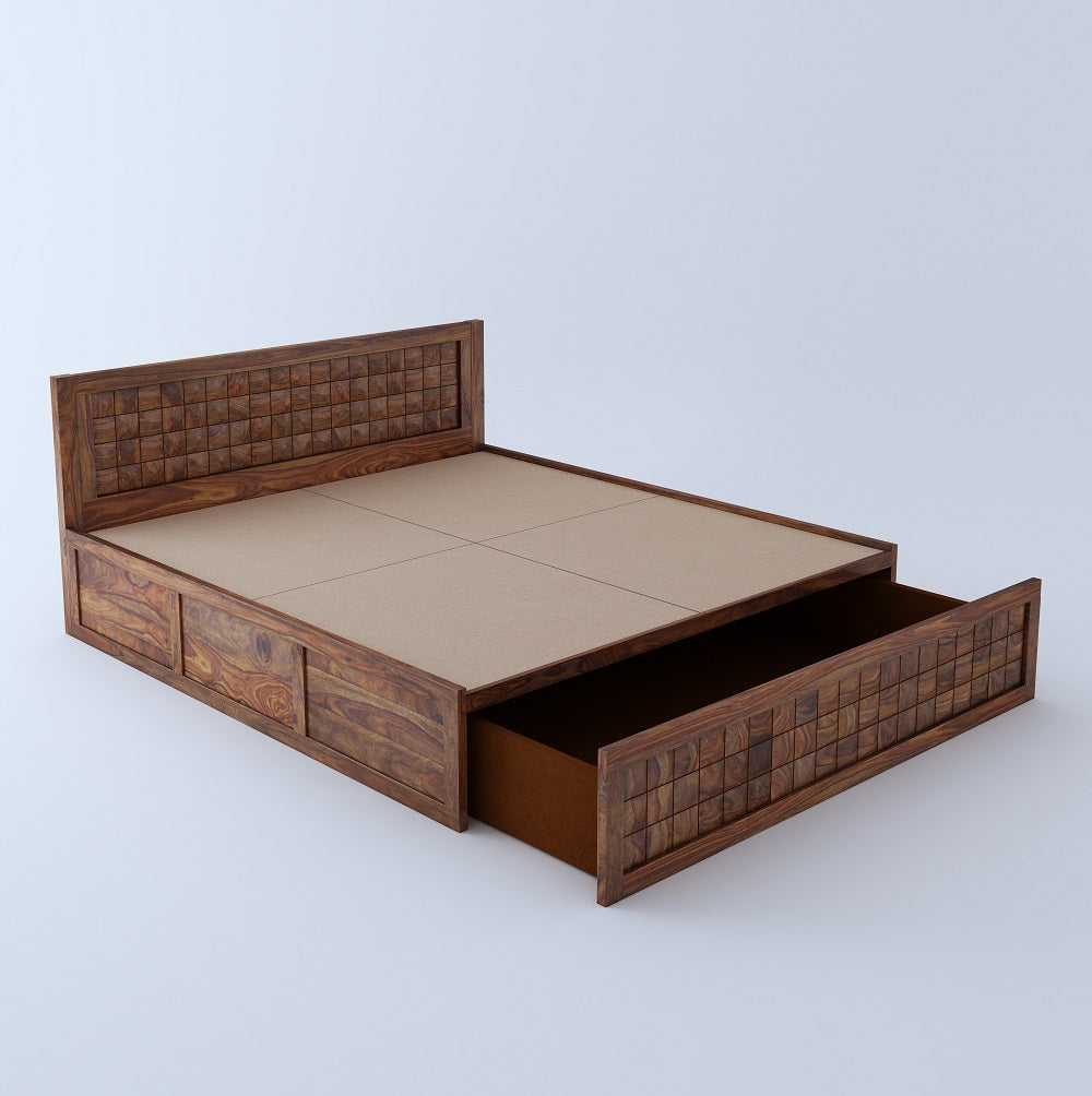 Bayleef Queen Front Drawer Storage Bed-Teak