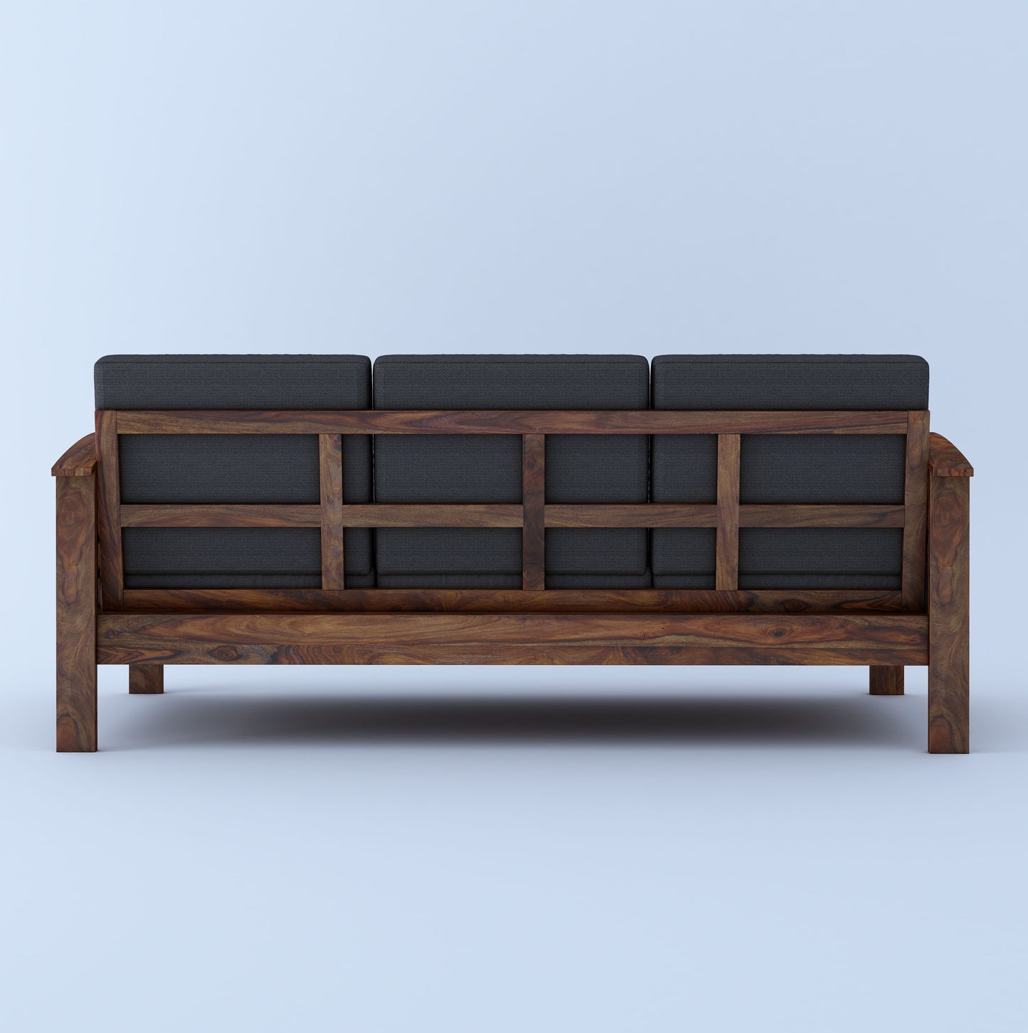 Adelone Wooden 3+1+1 Seater Sofa Set-Teak