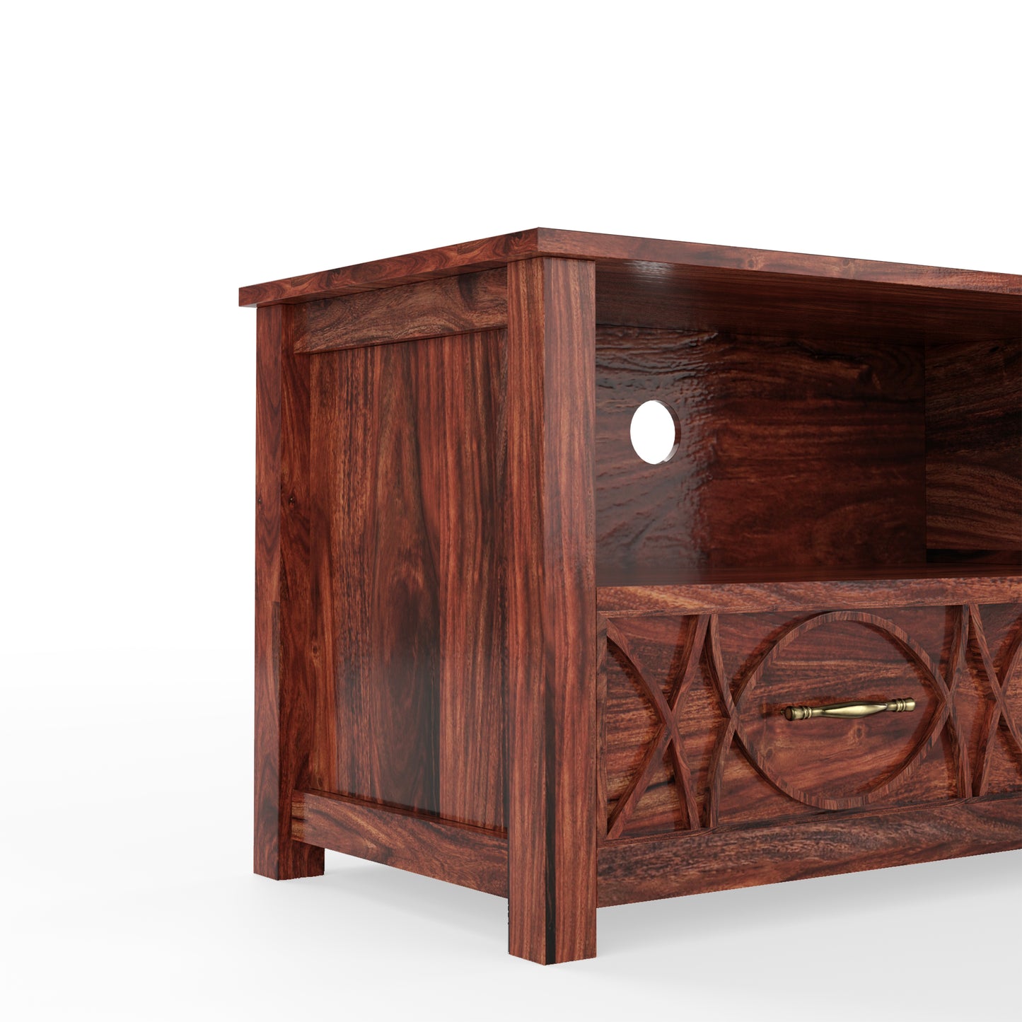 Arlen Solidwood TV Unit-Mahogany