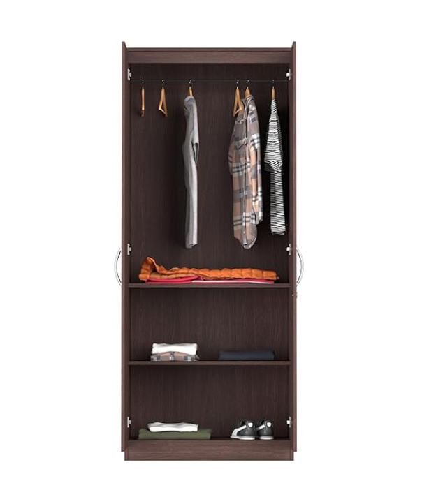 Luxe Engineered Wood 2 Door Wardrobe (Wenge Finish)