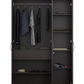 Luxe Engineered Wood 3 Door Wardrobe with Drawer and Mirror (Wenge Finish)