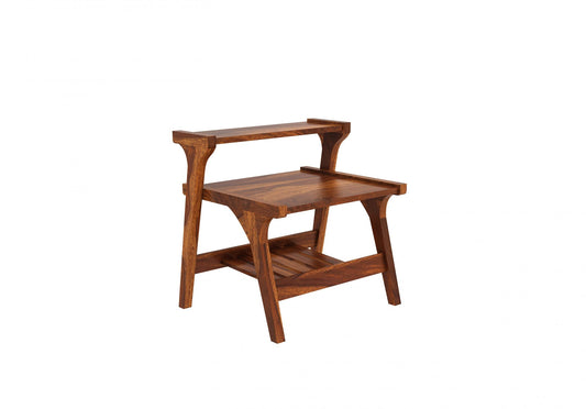 Pewter Wooden Coffee Table-Teak