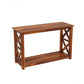Carroway Wooden Consol Table-Teak