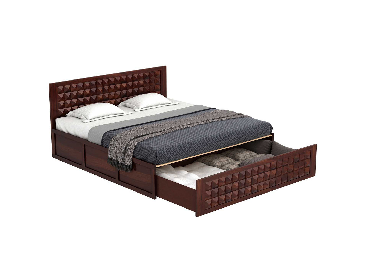 Phorma King Front Drawer Storage Bed-Walnut