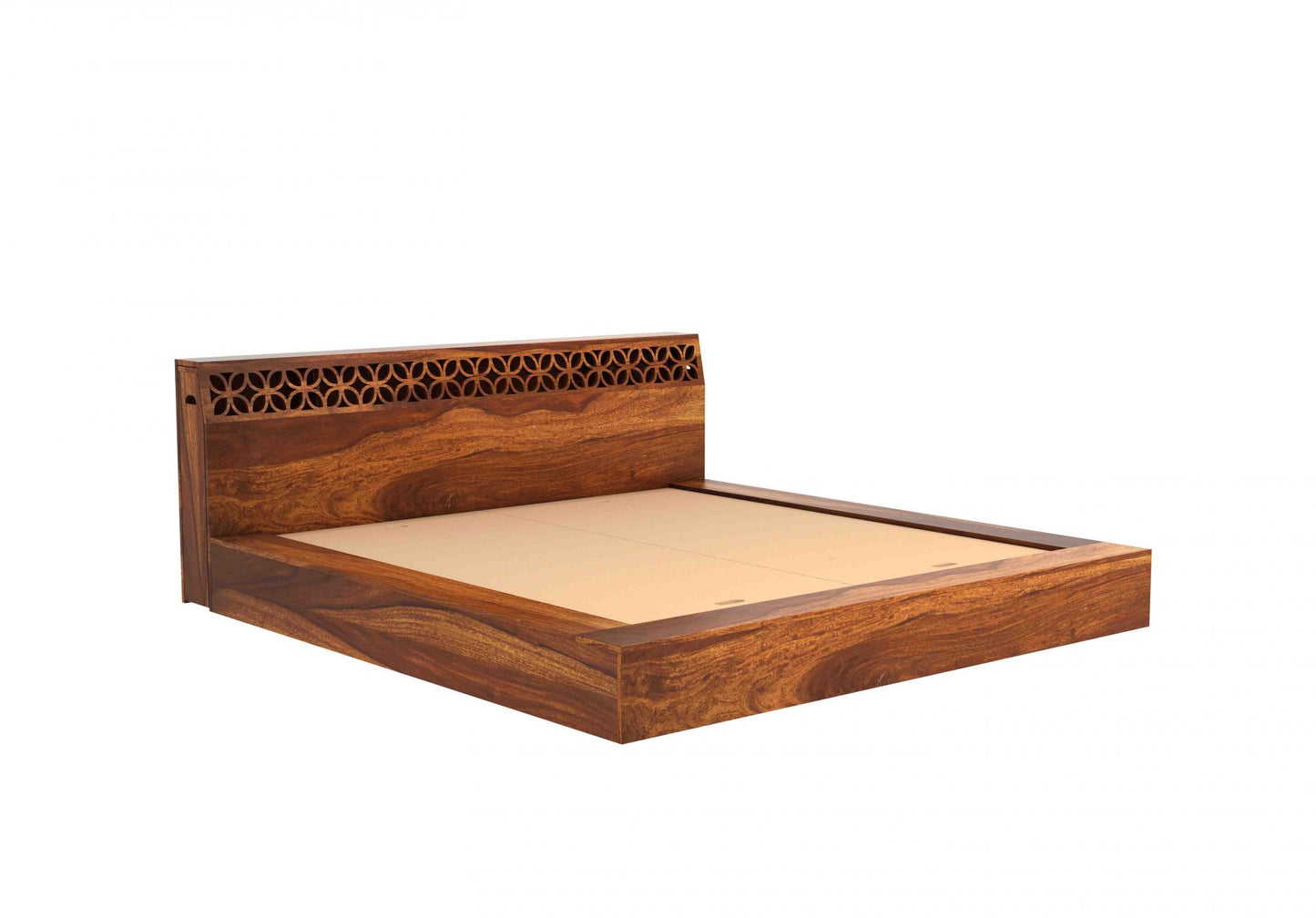 Croissant King Without Storage Bed-Teak