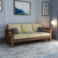 Jessy Wooden 3 Seater Sofa-Teak