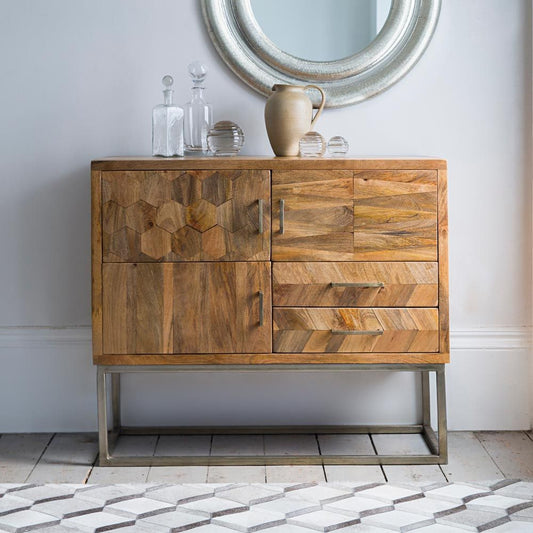 Tyra Solid Wood Chest of Drawer-Natural Finish